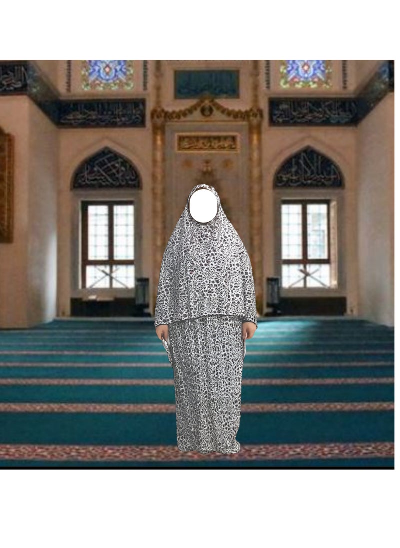 ماركة غير محددة - طقم اسلامي مكون من تنورة وحجاب طويل يغطي الجسم بشكل كامل ثوب الصلاة للنساء - Image 1