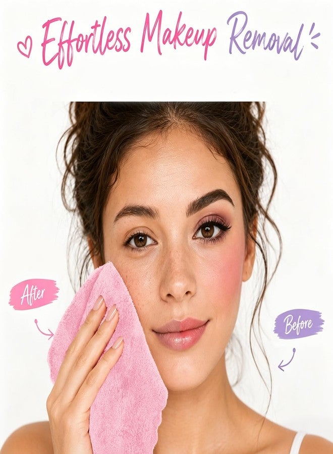 UNIMADE UNIAMDE Makeup Remover Cloth, 20 Pack Super Soft & Highly Absorbent Face Towels for Cleansing, 7" x 9" Facial Cloths - Multicolor - Image 4