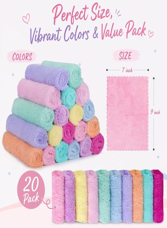 UNIMADE UNIAMDE Makeup Remover Cloth, 20 Pack Super Soft & Highly Absorbent Face Towels for Cleansing, 7" x 9" Facial Cloths - Multicolor - Image 2