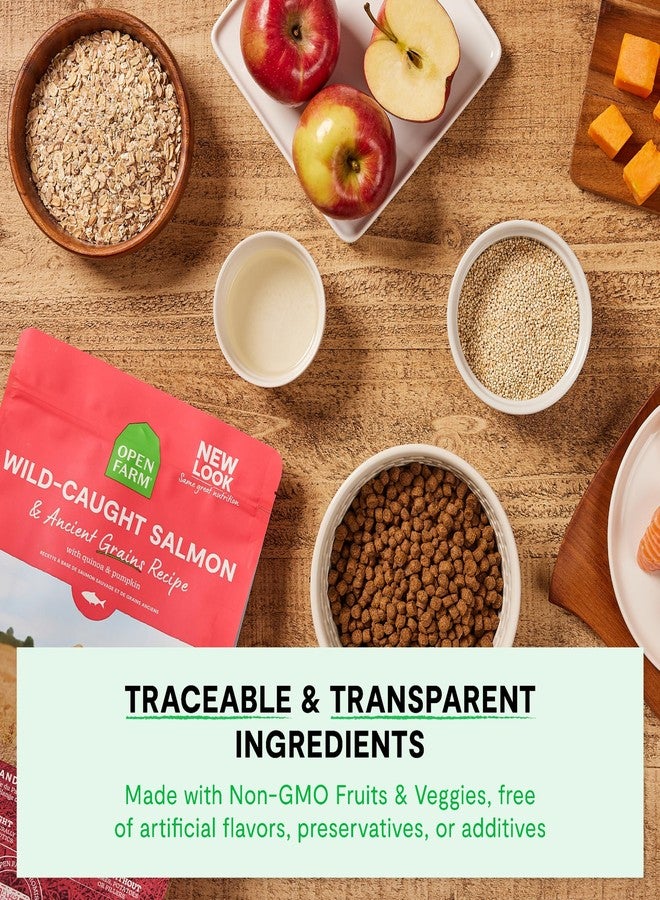 Open Farm أوبن فارم، طعام جاف للكلاب من الحبوب القديمة، غني بالبروتين والعناصر الغذائية، 90% بروتين حيواني ممزوج بفواكه وخضراوات وأطعمة فائقة غير معدلة وراثيًا، وصفة لحم ضأن مُربى في المراعي، كيس 4 أرطال - Image 5