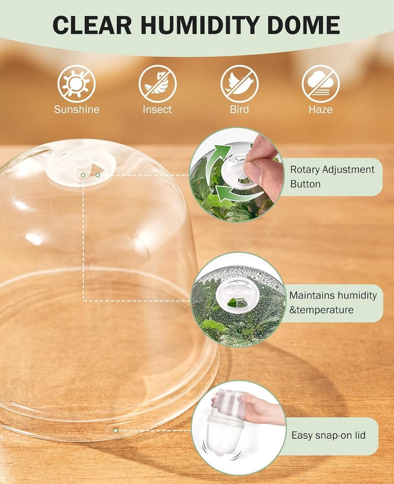 homenote Clear Nursery Pots with Humidity Domes - 4 Inch Plant Pot Set with 10 Plant Labels (30 Pack) - Image 5