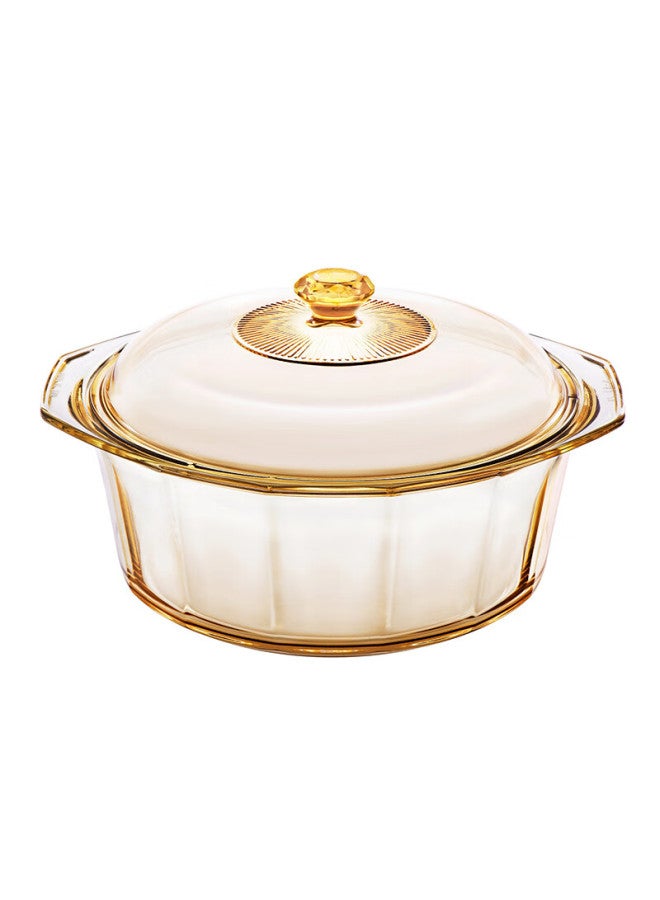 Visions Crystal Diamond Series 4.1l Amber Glass Soup Pot Stew Pot Cooking Pot High Temperature Resistant Suitable For Open Flame Kitchen Essential - Image 3