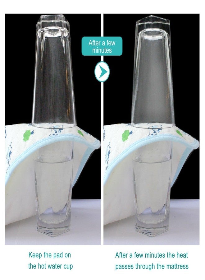 ماما ميا حصيرة تغيير حفاضات الأطفال من ماماميا، مصنوعة من القطن الناعم، مقاومة للماء وجيدة التهوية - قابلة للغسل وإعادة الاستخدام (12 × 18 بوصة، عبوة من 5 قطع) - Image 2