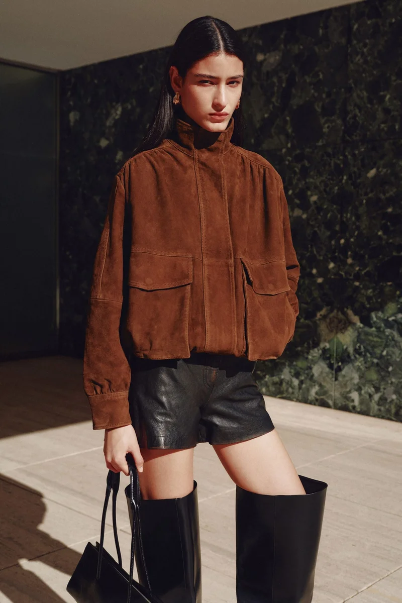 Oversized suede jacket