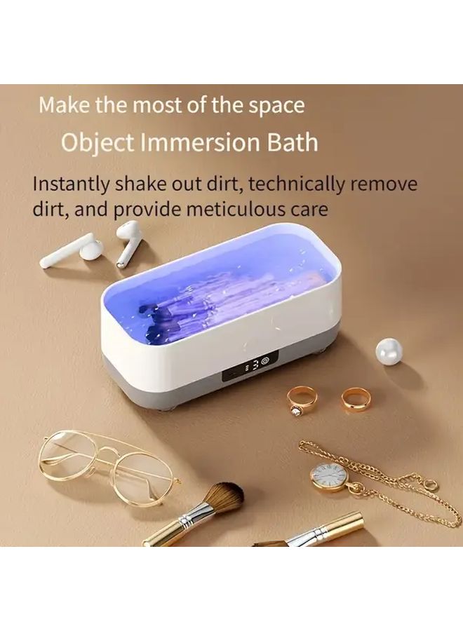 White Ultrasonic Cleaner Machine USB Powered For Glasses Jewelry Watches - Image 2