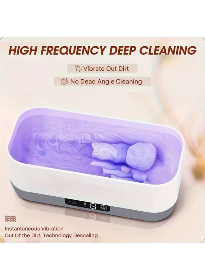 White Ultrasonic Cleaner Machine USB Powered For Glasses Jewelry Watches - Image 4