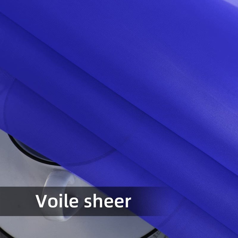 SpaceDresser Sheer Voile Window Treatment Rod Pocket Curtain Panels for Kitchen Bedroom Living Room Drapes Sunlight Filtering Privacy Semi Home Decor Assorted Colors Sizes (Sapphire, 52 W x 84 L) - Image 5