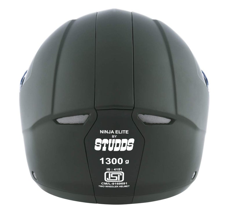 Studds Ninja Elite SUPER Flip Up Full Face Helmet (Military Green, Medium) - Image 4