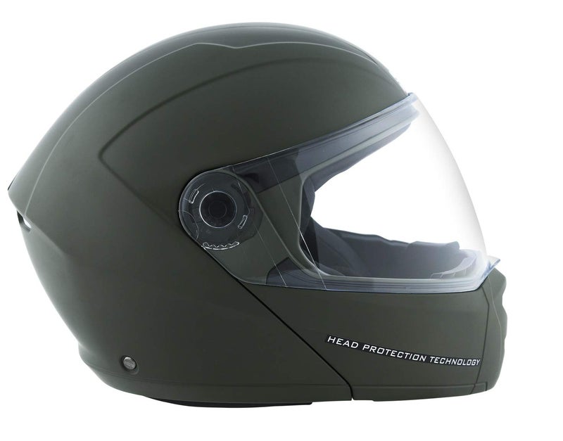 Studds Ninja Elite SUPER Flip Up Full Face Helmet (Military Green, Medium) - Image 3