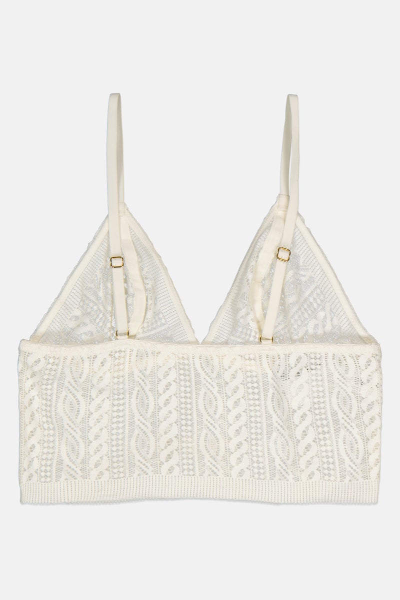 Aerie Women Non Padded Textured Bra, White - Image 2