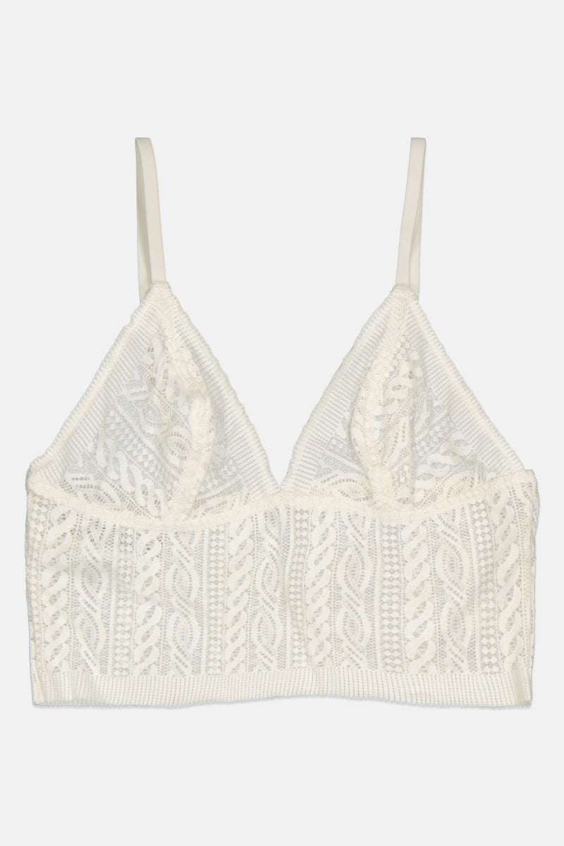 Aerie Women Non Padded Textured Bra, White - Image 1