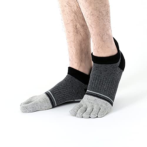 Fasot Men Toe Socks Cotton Low Cut No Show Athletic Running 5 Finger Wicking 6 Pack - Image 5