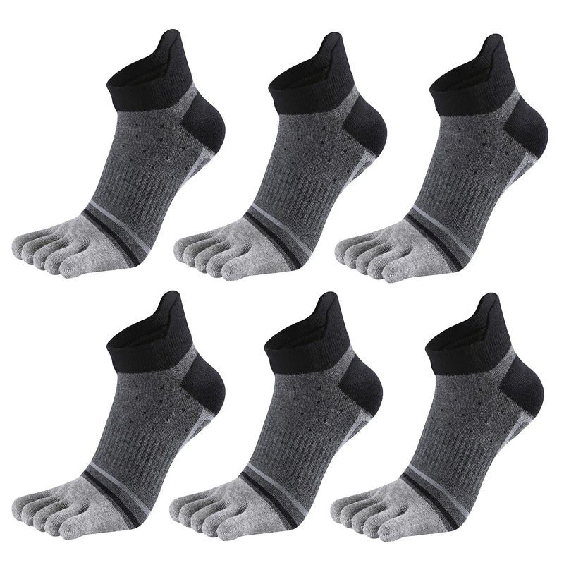 Fasot Men Toe Socks Cotton Low Cut No Show Athletic Running 5 Finger Wicking 6 Pack - Image 1