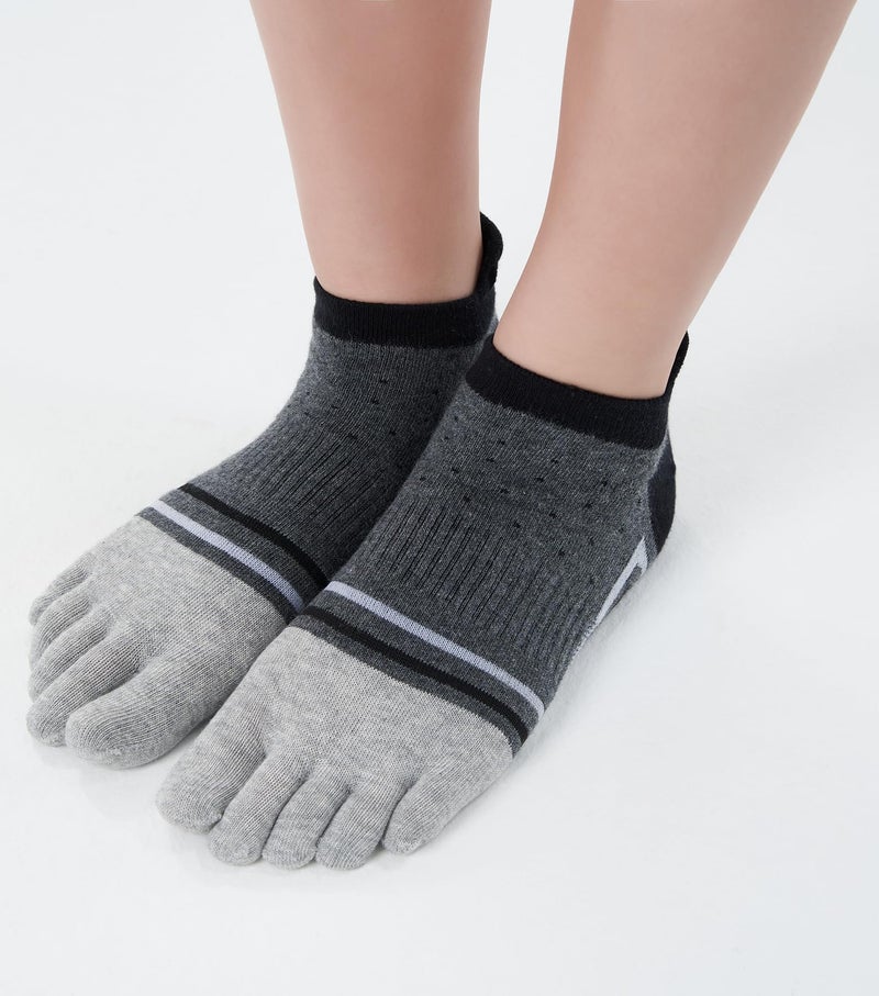 Fasot Men Toe Socks Cotton Low Cut No Show Athletic Running 5 Finger Wicking 6 Pack - Image 4