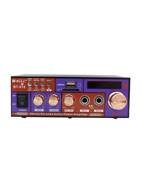 Teli Stereo Karaoke Audio Power Amplifier, Purple/Black