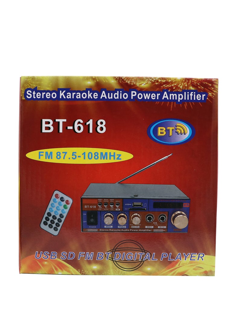 Teli Stereo Karaoke Audio Power Amplifier, Purple/Black
