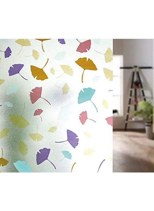 ONE2ONE ENTERPRISES One2One Enterprises 3D Printed Window Privacy Sticker Glass Self Adhesive Decorative for BathroomDoor WindowHeat ControlSidelightAnti UV Lily Flowers 2 x 10 Feet 