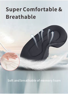 HieerBus Sleep Mask, 3D Eye Mask for Sleeping, Women Men Side Sleeper, No Eye Pressure 100% Blocking Light Sleeping Mask with Adjustable Strap Blindfold Yoga, Traveling, Nap, Black  - Image 5