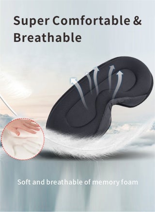 Sleep Mask, 3D Eye Mask for Sleeping, Women Men Side Sleeper, No Eye Pressure 100% Blocking Light Sleeping Mask with Adjustable Strap Blindfold Yoga, Traveling, Nap, Black - view 5