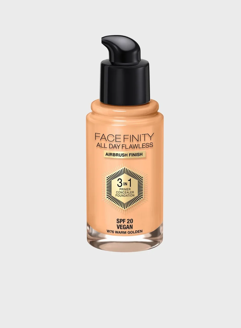 Max Factor Max Factor Facefinity All Day Flawless 3 in 1 Foundation – W76 – Warm Golden, 30ml