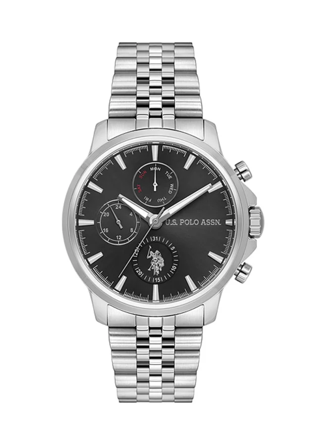 U.S. Polo Assn. New Stainless Steel Bracelet Quartz Multifunction Watch for Men, 43mm