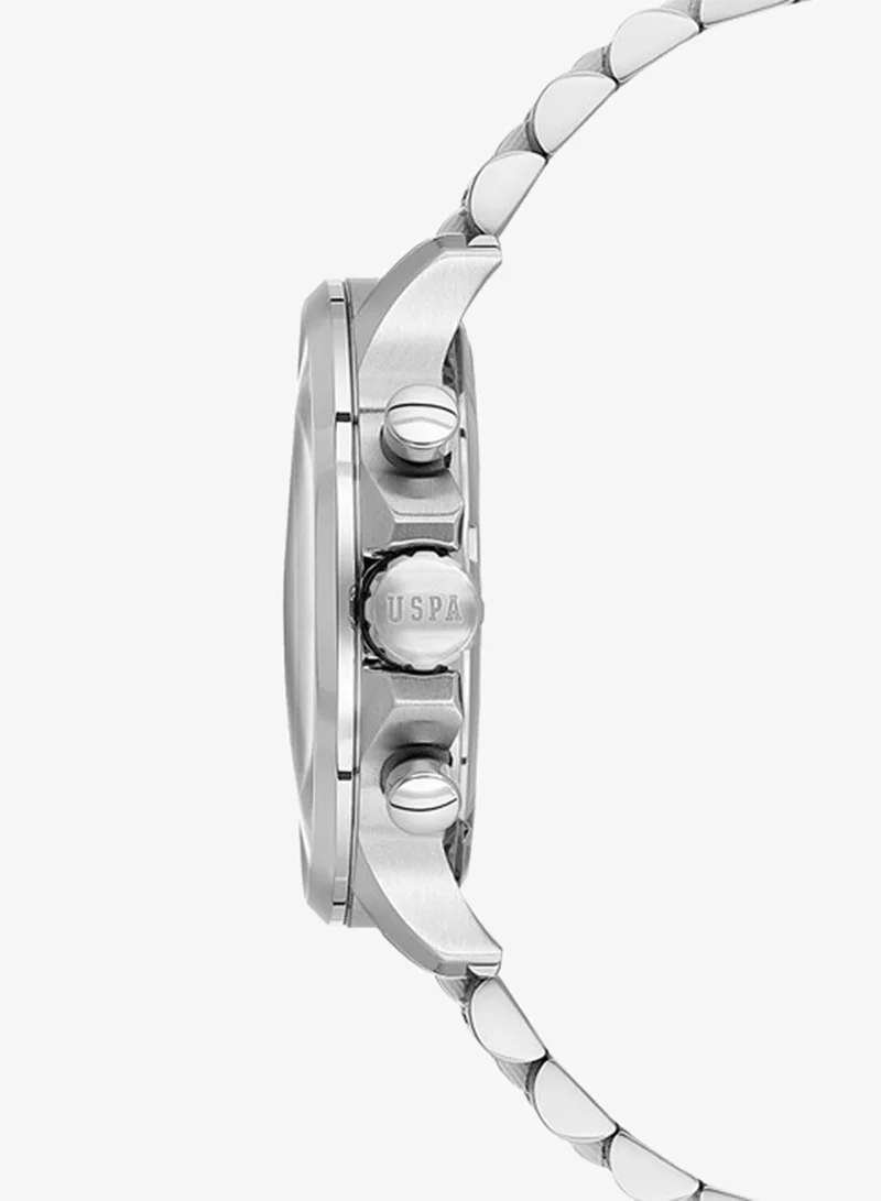 U.S. Polo Assn. New Stainless Steel Bracelet Quartz Multifunction Watch for Men, 43mm