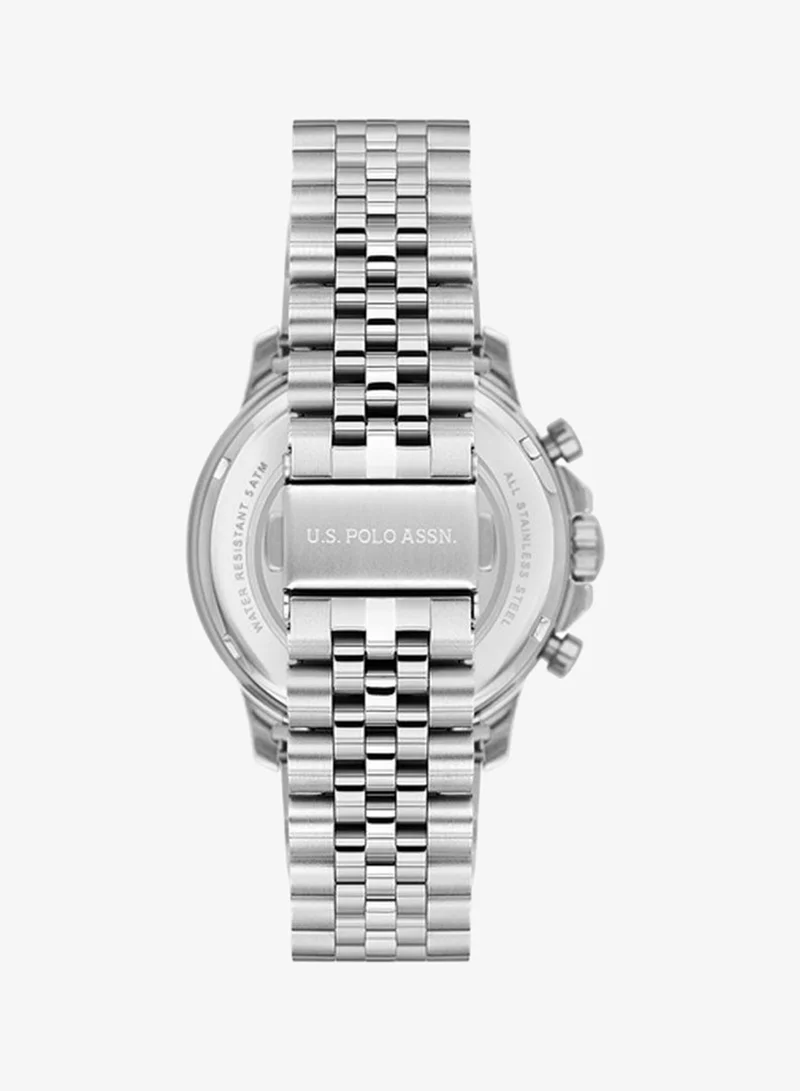 U.S. Polo Assn. Black New Stainless Steel Bracelet Quartz Multifunction Watch for Men, 43mm for Men | Best Price UAE