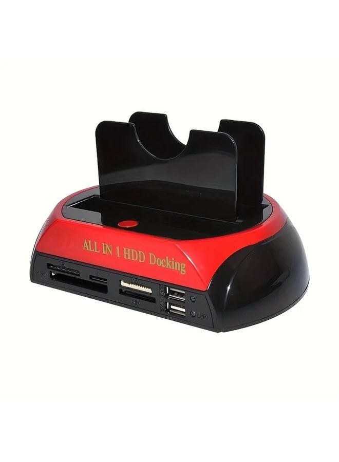 محطة إرساء محرك الأقراص الصلبة USB الأحمر مزدوجة الفتحات لمحركات الأقراص الصلبة SATA IDE مقاس 2.5 و 3.5 بوصة وSSD - Image 5