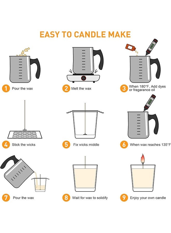 Smokeless Candle Wicks, 50pcs Bulk Candle Wicks Pre-Waxed Natural Candle Wicks for Candle Making, Candle DIY  - Image 5