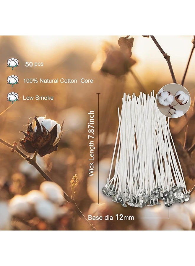 Smokeless Candle Wicks, 50pcs Bulk Candle Wicks Pre-Waxed Natural Candle Wicks for Candle Making, Candle DIY  - Image 2