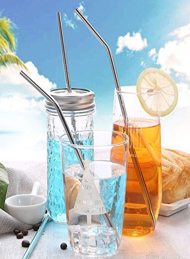 EAYIRA Reusable Stainless Steel Drinking Straws (2 Bend & 2 Straight Straws, 1 Brush - Image 3