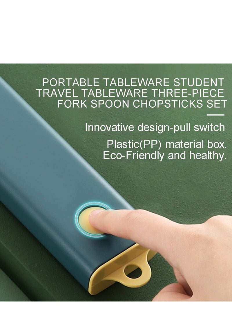 4 Pcs Portable Cutlery Set, Travel Cutlery, Stainless Steel Flatware Set with Case, Fork Spoon Chopsticks Utensils Set, for Home/Office/Party/Travel, Dishwasher Safe(Black) - Image 5