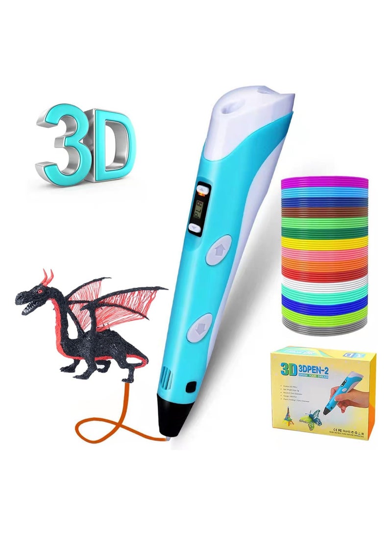 DubaiGallery Digital Display Intelligent 3D Printing Pen High Temperature 3D Graffiti Painting Pens with USB Cable Purple - Image 2