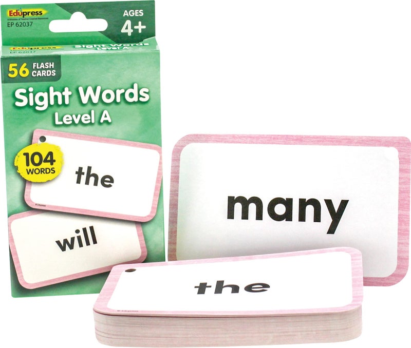 Teacher Created Resources Sight Words Flash Cards - Level A (EP62037), 3-1/8" x 5-1/8" - Image 1