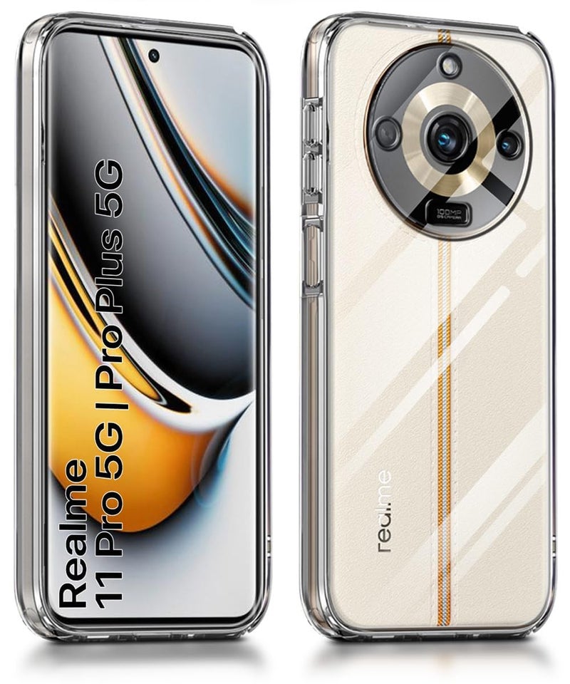 RODMED for Realme 11 Pro, Realme 11 Pro Plus 5G Premium Transparent Hybrid Soft Slim Dust Proof Back Case Cover with Camera Protection - Image 4