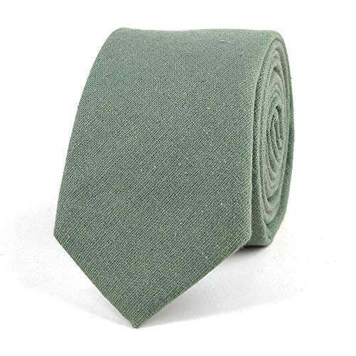 Elfeves Men Skinny Mint Green Ties Cotton Timeless Narrow Width Best Neckties for Grooms - Image 2