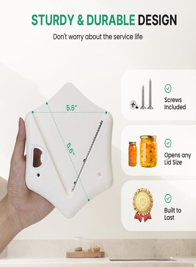 فتاحة برطمانات تُثبّت أسفل الخزانة، تفتح الأغطية حتى 5 بوصات - قوة رفع فائقة للبرطمانات الصعبة والعلب الكبيرة، مزودة بفتاحة زجاجات مدمجة - حائزة على أعلى التقييمات لكبار السن، وضعاف الأيدي، ومرضى التهاب المفاصل. - Image 3
