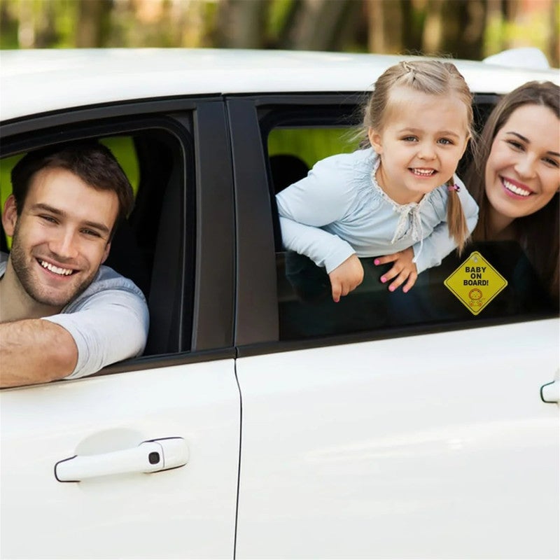 Baby On Board Sticker: 2 Pcs Yellow Cute Lion Giraffe Pattern - High-quality PP Material Waterproof Durable Reusable Transferable Car Warning Sign for Parent Vehicle Child Safety - Image 2