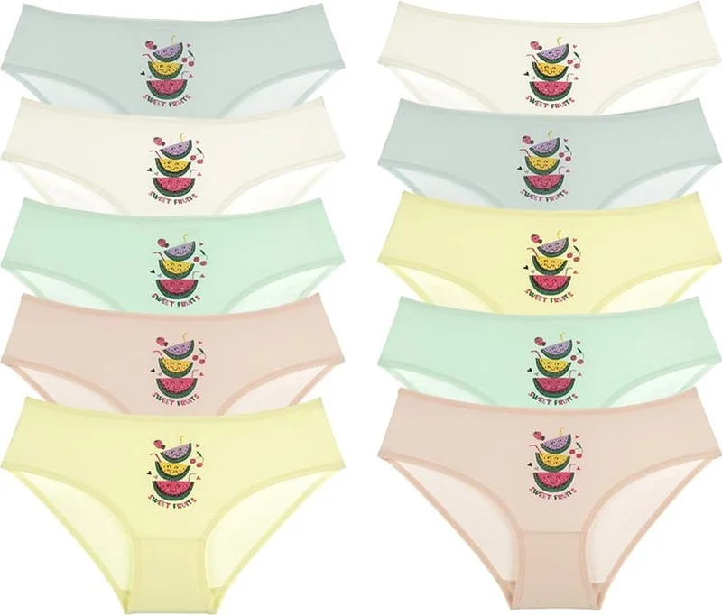 Donella 10-Piece Colorful Watermelon Printed Girl's Panties - 4171RP