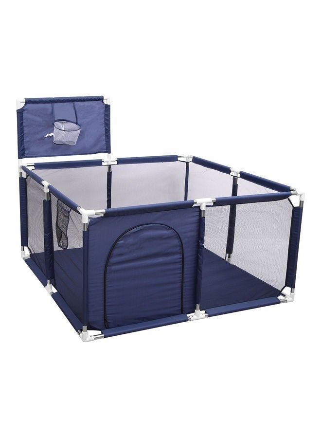 كابتن تيك Playpen Playard Fence with Basketball Hoop Breathable Mesh for Indoors Outdoors 128 X 128 X 66cm - Image 1
