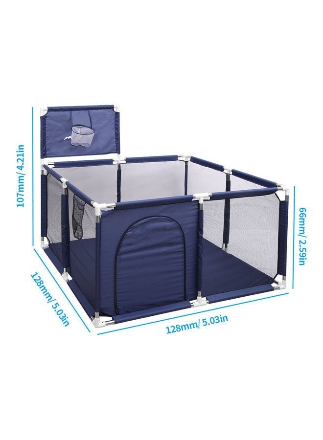 كابتن تيك Playpen Playard Fence with Basketball Hoop Breathable Mesh for Indoors Outdoors 128 X 128 X 66cm - Image 5
