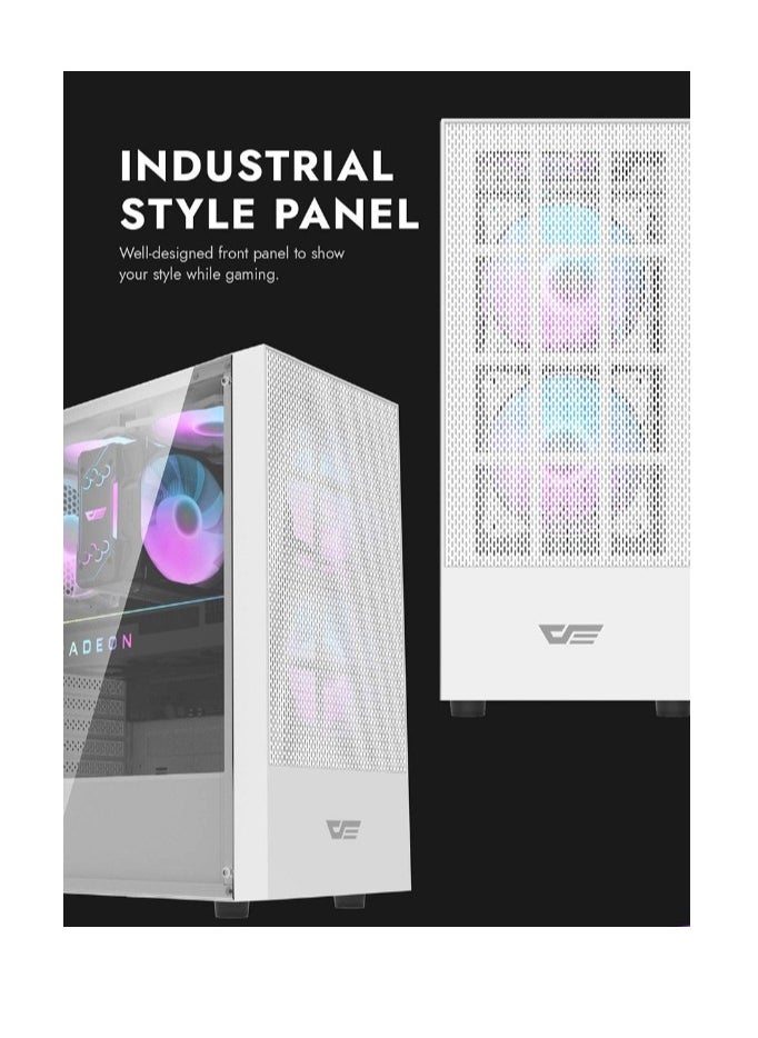 DarkFlash Darkflash A290  ATX / M-ATX/ ITX Gaming PC Case With Pre-Installed 3 ARGB Fan, USB 3.0 For High-Speed Data Transmission, Tempered Glass Side Panel | Industrial Style Front Panel Computer Case  - Image 3