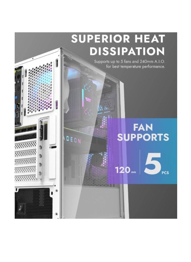 DarkFlash Darkflash A290  ATX / M-ATX/ ITX Gaming PC Case With Pre-Installed 3 ARGB Fan, USB 3.0 For High-Speed Data Transmission, Tempered Glass Side Panel | Industrial Style Front Panel Computer Case  - Image 4