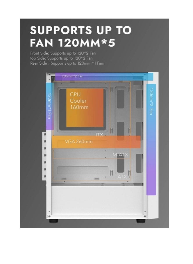 DarkFlash Darkflash A290  ATX / M-ATX/ ITX Gaming PC Case With Pre-Installed 3 ARGB Fan, USB 3.0 For High-Speed Data Transmission, Tempered Glass Side Panel | Industrial Style Front Panel Computer Case  - Image 5