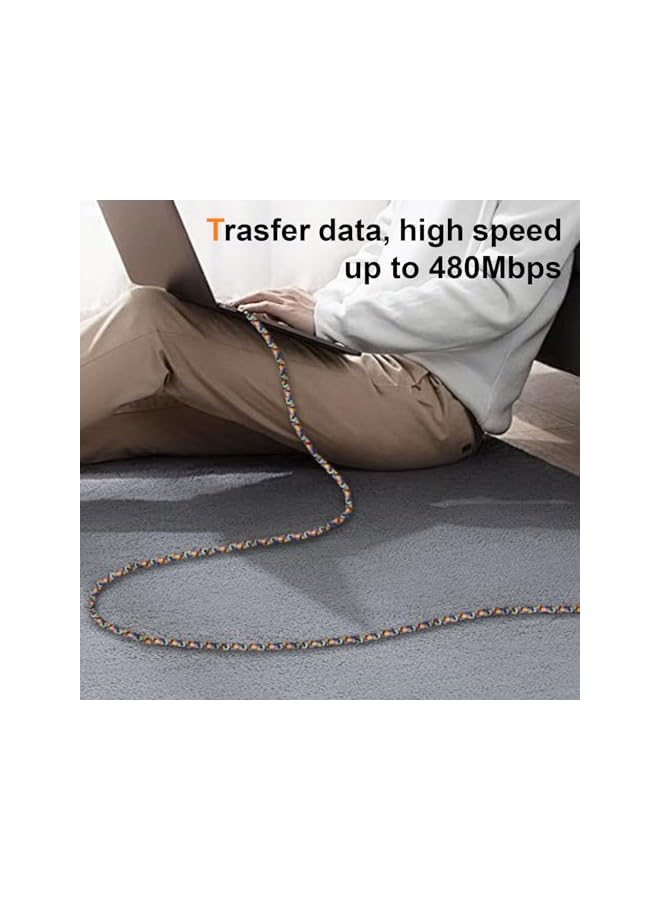 Green Tiger Phone Lanyard for Travel, 3.94ft Mobile Phone Strap with 60W High Speed USB C Charger Cable, 7mm Thick Data Transfer Cord, Crossbody Lanyard for iphone 16/15/14 and Android - Image 4