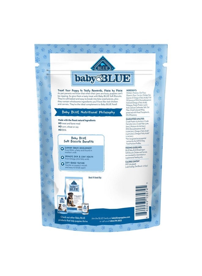 بلو بافلو بسكويت بلو بافالو بيبي بلو الناعم مع حمض الدوكوساهيكسانويك، مكافآت طبيعية للكلاب الصغيرة، مثالية للتدريب، مع الدجاج والجزر، كيس 8 أونصات - Image 2