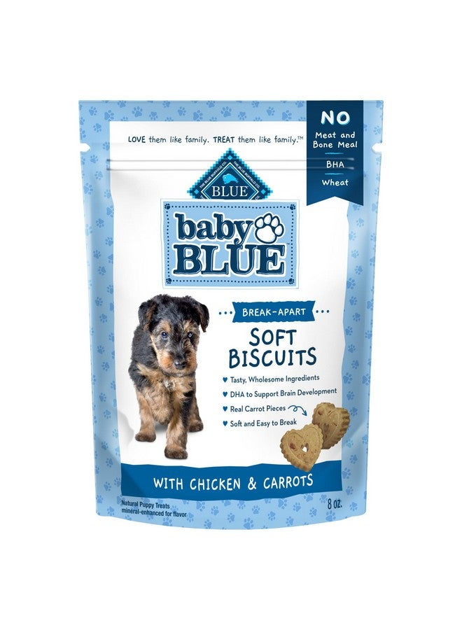 بلو بافلو بسكويت بلو بافالو بيبي بلو الناعم مع حمض الدوكوساهيكسانويك، مكافآت طبيعية للكلاب الصغيرة، مثالية للتدريب، مع الدجاج والجزر، كيس 8 أونصات - Image 1