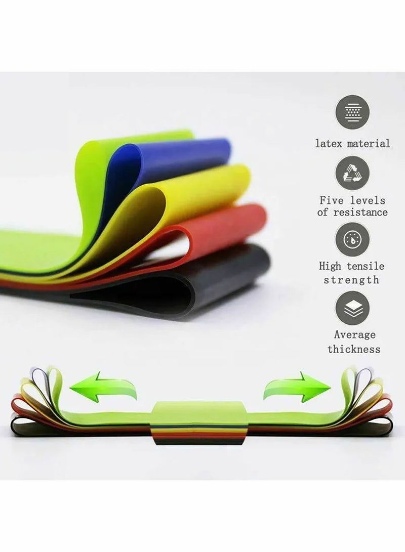 مجموعة 5 قطع من أربطة المقاومة TPE المرنة لتدريب القوة وتمارين اللياقة البدنية - Image 2