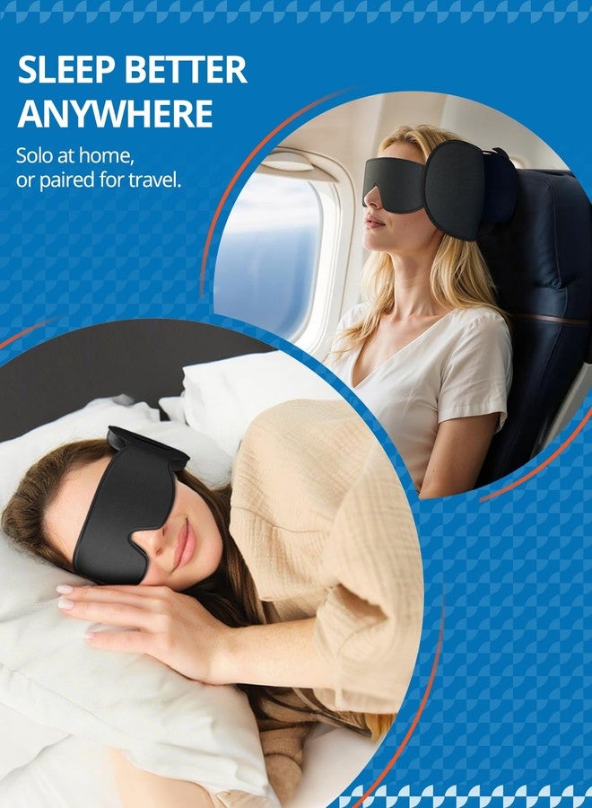 SARISUN Travel Pillows for Airplanes, Upgraded Airplane Pillow with 3D Eye Mask and Ear Cover Design for Long Flight, 360° Support Sleep Head Hold, Plane Headrest for Sleeping, Stop Bobblehead, Black - Image 5