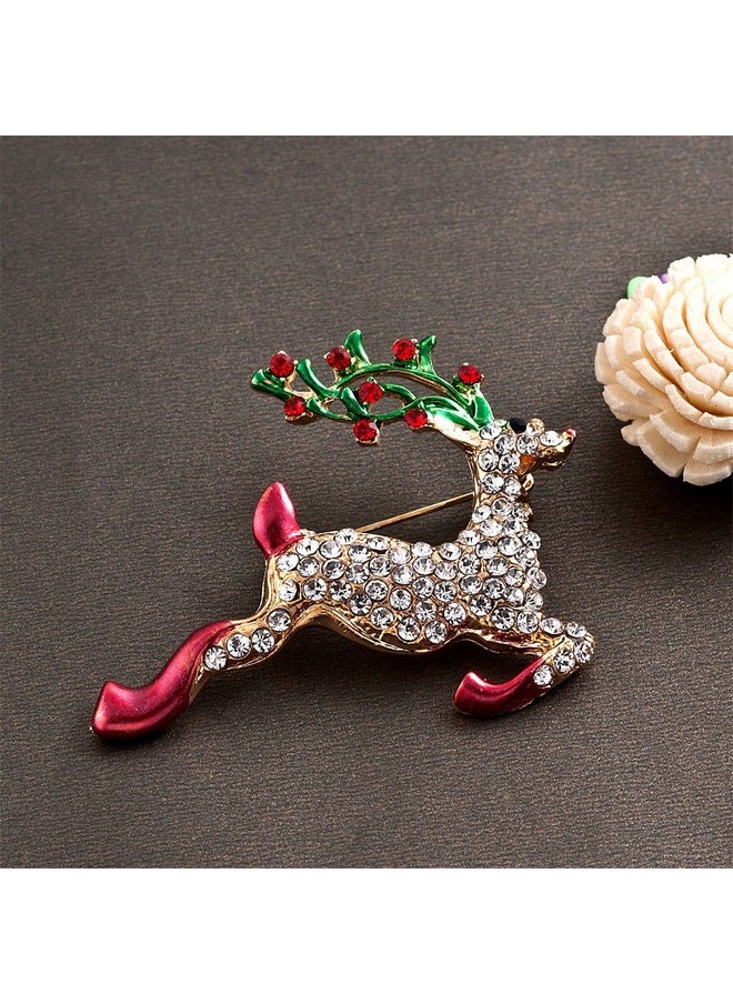 Lifequeen Christmas Santa Snowflake Snowman Reindeer Wreath Jingle Bell Brooches For Women Brooch Pins (Christmas Reindeer)  - Image 2